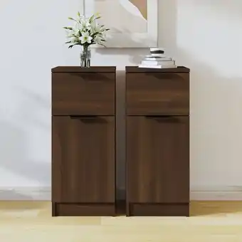 ManoMano Maisonchic - 2er Set Sideboards Kommoden für Wohnzimmer Küche Braun Eichen-Optik 30x30x70 cm Holzwerkstoff DE25832 - Braun Angebot