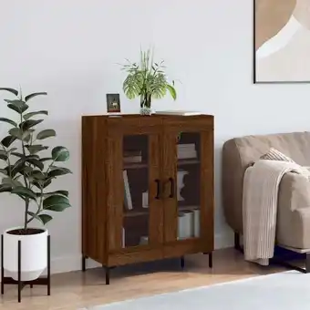 ManoMano Sideboard, Kommode, Küchenschrank, Beistellschrank, Anrichte für Wohnzimmer Braun Eichen-Optik 69,5x34x90 cm Holzwerkstoff LL Angebot