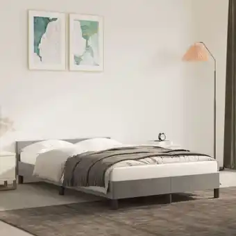 ManoMano Bettgestell mit Kopfteil Doppelbett Bett für Schlafzimmer Hellgrau 120x200 cm Samt DE87446 - Grau Angebot