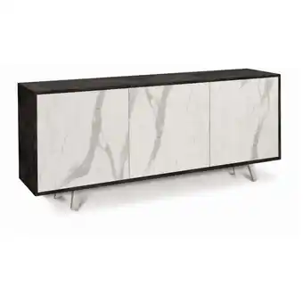 ManoMano Sideboard mit drei Türen Black Oxide Marble 177x41x h74 cm Angebot