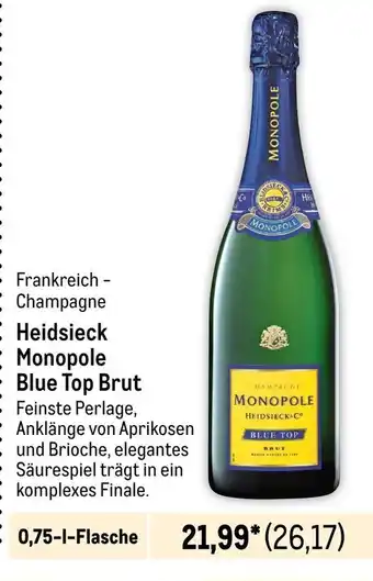 METRO Heidsieck Monopole Blue Top Brut 750ml Angebot