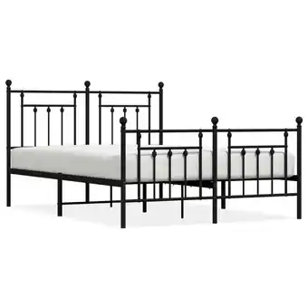 ManoMano Bettgestell für Erwachsenenbett,Bettrahmen,Bettgestell mit Kopf- und Fußteil,Schlafzimmerbett Metall Schwarz 140x200 cm -Mais Angebot