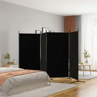 ManoMano Bonnevie - 4-tlg. Paravent - Raumteiler Trennwand Schwarz 346x180 cm Stoff -DE37269 - Schwarz Angebot