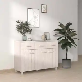 ManoMano Sideboard Kommode - Küchenschrank Weiß 113x40x80 cm Massivholz Kiefer BV704752 Bonnevie Angebot