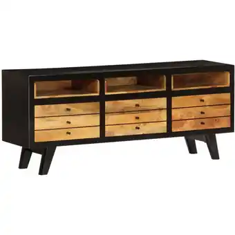 ManoMano Moderne TV-Möbel, TV-Lowboard TV-Schrank für das Wohnzimmer Mangoholz Massiv 120 x 30 x 50 cm -FV15242 - Schwarz Angebot