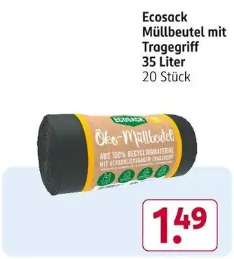 Rossmann Ecosack Müllbeutel mit Tragegriff 35 Liter 20 Stück Angebot