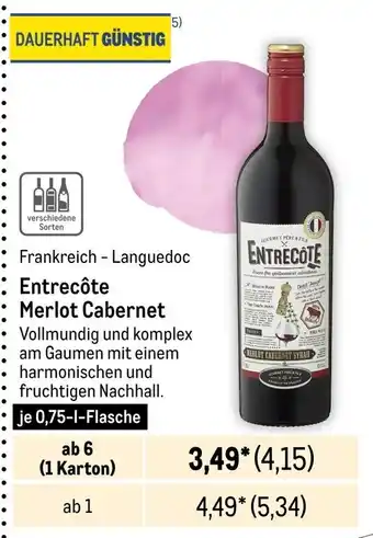 METRO Entrecôte Merlot Cabernet 750ml Angebot