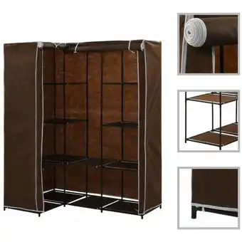 ManoMano Maisonchic - EckKleiderschrank,Aufbewahrungsschrank,Garderobe Braun 130 x 87 x 169 cm NCEBE940188 Angebot