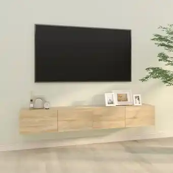 ManoMano 2er Set TV-Wandschränke TV-Lowboards für Wohnzimmer TV-Möbel Sonoma-Eiche 100x30x30 cm Holzwerkstoff DE56081 - Braun Angebot