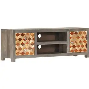 ManoMano Moderne TV-Möbel, TV-Lowboard TV-Schrank für das Wohnzimmer Grau 120x30x40 cm Massivholz Mango -FV74915 - Grau Angebot