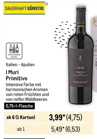 METRO I Muri Primitivo 750ml Angebot