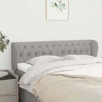 ManoMano Kopfteil für Bett - Bett-Kopfteil mit Ohren Hellgrau 147x23x78/88 cm Stoff BV303079 Bonnevie Angebot