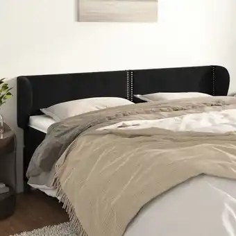 ManoMano Kopfteil für Bett - Bett-Kopfteil mit Ohren Schwarz 163x23x78/88 cm Samt BV297566 Bonnevie Angebot