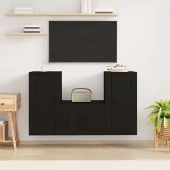 ManoMano 3-tlg. TV-Möbel,TV-Schrank-Set TV-Lowboard,TV-Wandschränke für Wohnzimmer Schwarz Holzwerkstoff Maisonchic 53824 - Schwarz Angebot