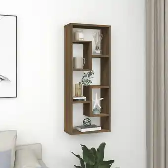 ManoMano Wandregal，Wandboard，Hängeregal für Wohnzimmer, Schlafzimmer, Flur, Badezimmer Braun Eichen-Optik 36x16x90 cm Holzwerkstoff DT Angebot