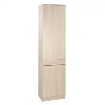 ManoMano Mehrzweck-Kleiderschrank mit zwei Türen und einer Schublade Light Elm 46x34x h183 cm Angebot