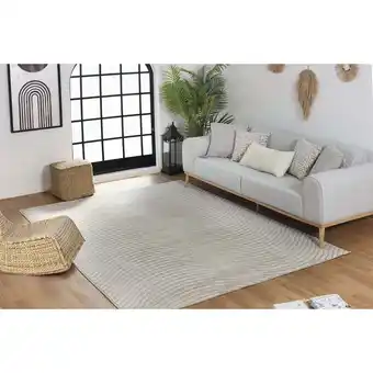 ManoMano Teppich Outdoor Indoor Wetterfest Wohnzimmer Küchenteppich Skandi Modern Muster Uni Relief 3D Beige 200 x 275 cm - Surya Angebot