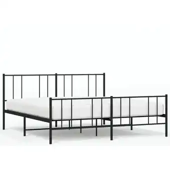 ManoMano Bettgestell mit Kopf- und Fußteil, Schlafzimmerbett/Doppelbett, Erwachsenenbett Metall Schwarz 180x200 cm XTJTE742227 Maisonc Angebot