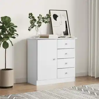 ManoMano Sideboard Kommode für Wohnzimmer - Schrank Anrichte alta Weiß 77x35x73 cm Massivholz Kiefer -FV98480 - Weiß Angebot