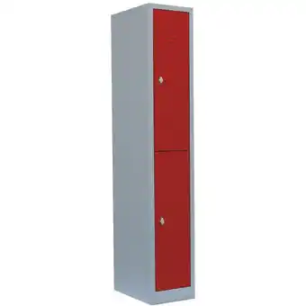 ManoMano Spind Garderobenschrank - 1 Abteil doppelstöckig - H 1800 x B 315 x T 500 mm - rot Angebot