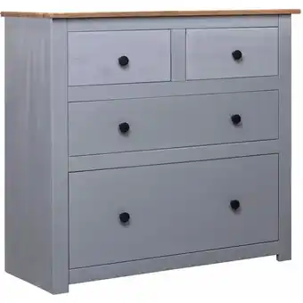 ManoMano Sideboard, Kommode, Küchenschrank, Beistellschrank, Anrichte für Wohnzimmer Grau 80x40x83 cm Kiefernholz Panama LLLA268706 Ma Angebot