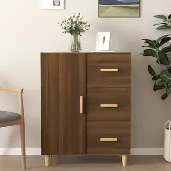 ManoMano Sideboard, Kommode, Küchenschrank, Beistellschrank, Anrichte für Wohnzimmer Braun Eichen-Optik 69,5x34x90 cm Holzwerkstoff LL Angebot