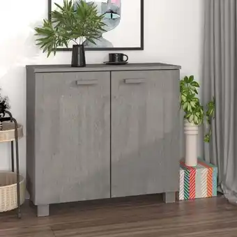 ManoMano Sideboard Kommode für Wohnzimmer Küche Hellgrau 85x35x80 cm Massivholz Kiefer DE62153 - Grau Angebot