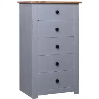 ManoMano Maisonchic - Sideboard Kommode für Wohnzimmer Küche Grau 46x40x89 cm Kiefernholz Panama DE64489 - Grau Angebot