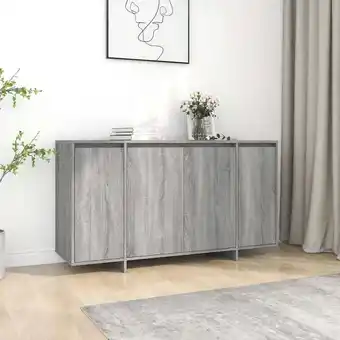 ManoMano Sideboard, Kommode, Küchenschrank, Beistellschrank, Anrichte für Wohnzimmer Grau Sonoma 135x41x75 cm Holzwerkstoff LLLA627371 Angebot