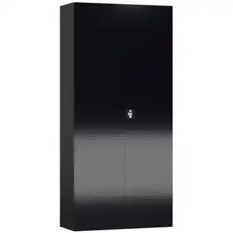 ManoMano Aktenschrank kompl. montiert 195x92x60cm Büro Metallschrank Mehrzweckschrank - schwarz Angebot