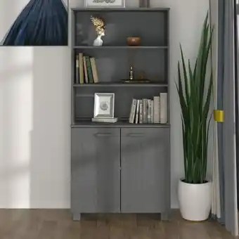 ManoMano Sideboard Highboard Kommode - Küchenschrank Massivholz Kiefer Dunkelgrau BV602126 Bonnevie Angebot