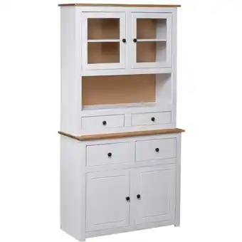 ManoMano Highboard, Sideboard, Kommode, Beistellschrank, Anrichte für Wohnzimmer Weiß 93x40,5x180 cm Kiefernholz Panama LLLA766754 Mai Angebot