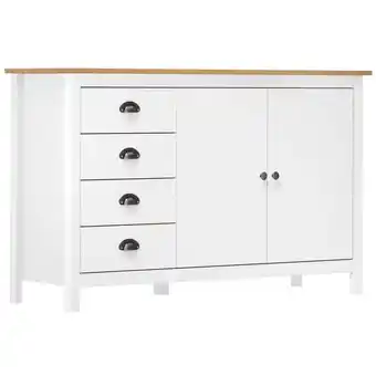 ManoMano Sideboard, Kommode, Küchenschrank, Beistellschrank, Anrichte für Wohnzimmer Hill Weiß 130x40x80 cm Massivholz Kiefer LLLA4883 Angebot