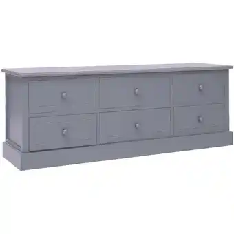 ManoMano TV-Schrank, TV-Lowboard, tv Möbel, Fernsehschrank Moderner Stil Dunkelgrau 108x30x40 cm Massivholz Paulownia NMKS87363 Maison Angebot