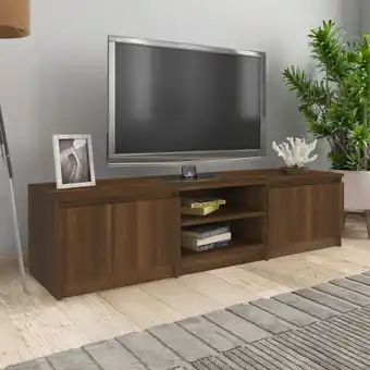 ManoMano TV-Lowboard für Wohnzimmer tv Schrank TV-Möbel Braun Eichen-Optik 140x40x35,5 cm Holzwerkstoff DE81542 - Braun Angebot