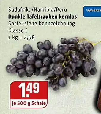 REWE Kaufpark Dunkle Tafeltrauben kernlos Angebot