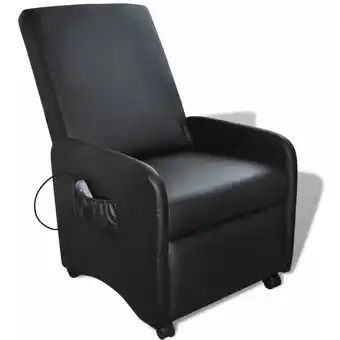 ManoMano Relaxsessel Massagesessel tv Sessel Schwarz Kunstleder DE63465 - Schwarz Angebot