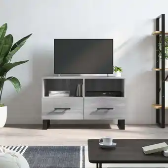 ManoMano Bonnevie - Moderne TV-Möbel, TV-Lowboard TV-Schrank für das Wohnzimmer Grau Sonoma 80x36x50 cm Holzwerkstoff -FV93861 - Grau Angebot