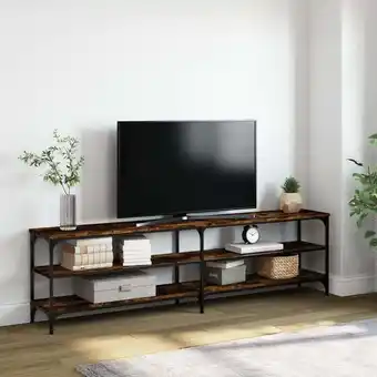 ManoMano TV-Möbel,TV-Schrank TV-Lowboard für Wohnzimmer TV-Hängeschrank Räuchereiche 180x30x50 cm Holzwerkstoff und Metall Maisonchic  Angebot