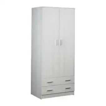 ManoMano Mehrzweck-Kleiderschrank mit zwei Türen und zwei Schubladen Eukalyptus 77x52x h182 cm Angebot