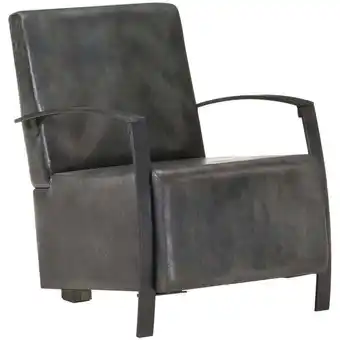 ManoMano Relaxsessel tv Sessel Relaxstuhl Distressed Grau Echtleder DE20457 - Grau Angebot