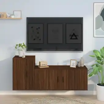 ManoMano 2-tlg. TV-Schrank-Set TV-Lowboards für Wohnzimmer TV-Möbel Braun Eichen-Optik Holzwerkstoff FRJR266671 Maisonchic Angebot