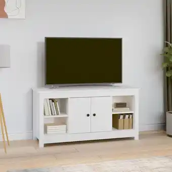 ManoMano TV-Möbel,TV-Schrank TV-Lowboard für Wohnzimmer TV-Hängeschrank Weiß 103x36,5x52 cm Massivholz Kiefer Maisonchic 61104 - Weiß Angebot