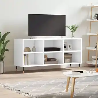 ManoMano Bonnevie - Moderne TV-Möbel, TV-Lowboard TV-Schrank für das Wohnzimmer Hochglanz-Weiß 103,5x30x50 cm Holzwerkstoff -FV20022 - Angebot