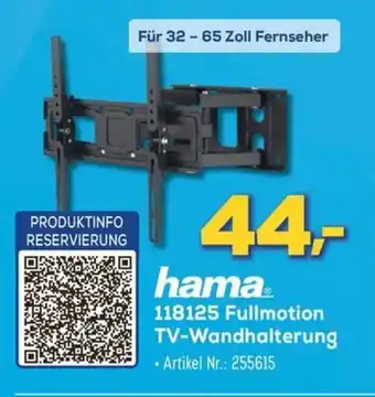 Euronics Berlet hama 118125 Fullmotion TV-Wandhalterung Angebot