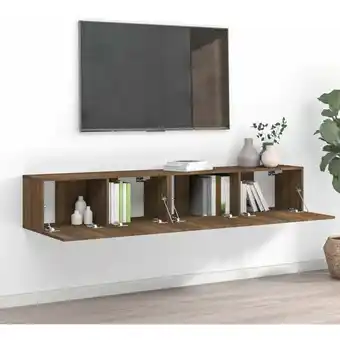 ManoMano 2-tlg. TV-Schrank-Set TV-Lowboards für Wohnzimmer TV-Möbel Braun Eichen-Optik Holzwerkstoff FRJR796493 Maisonchic Angebot