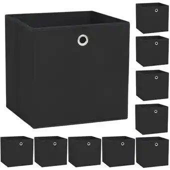 ManoMano Maisonchic - 10 Stk. Aufbewahrungsboxen,Werkzeugaufbewahrung,Lagerbox Vliesstoff 32 x 32 x 32 cm Schwarz CIW74633 Angebot