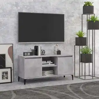 ManoMano Bonnevie - Moderne TV-Möbel, TV-Lowboard TV-Schrank für das Wohnzimmer mit Metallbeinen Betongrau 103,5x35x50 cm -FV99133 - G Angebot