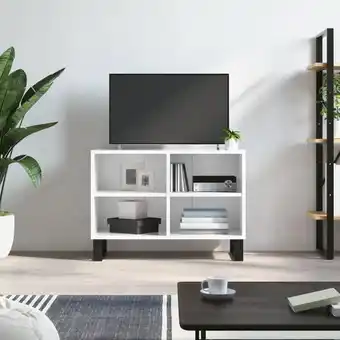 ManoMano Moderne TV-Möbel, TV-Lowboard TV-Schrank für das Wohnzimmer Hochglanz-Weiß 69,5x30x50 cm Holzwerkstoff -FV50805 - Weiß Angebot