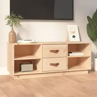 ManoMano TV-Lowboard für Wohnzimmer tv Schrank TV-Möbel 100x34x40 cm Massivholz Kiefer DE17869 - Braun Angebot